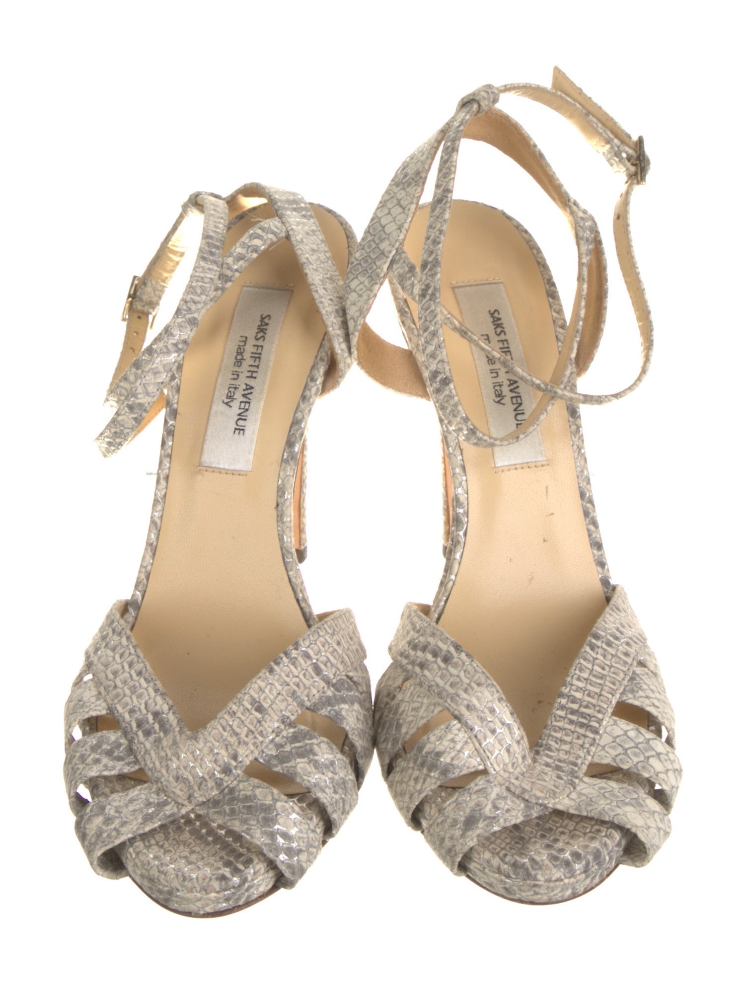 Saks Fifth Avenue Leather Animal Print Sandals